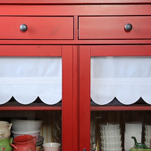 Cottage Kitchen Vintage Metal Cabinet serves as our pantr