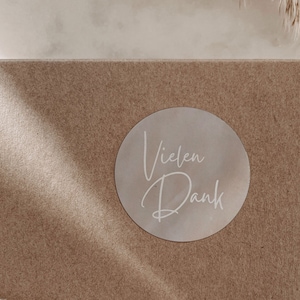 Vielen Dank Aufkleber im Set | Rundes Etikett Selbstklebend 3cm 4cm Beige | ideal für Danksagungen, Einmachgläser, Gastgeschenke