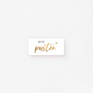 MATT Bitte pusten Aufkleberset | 40 Sticker für Seifenblasen zur Hochzeit, Taufe im Set