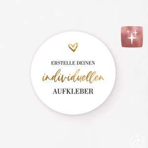 SEIDENMATT 40mm individuelle Aufkleber mit glänzender Goldfolie
