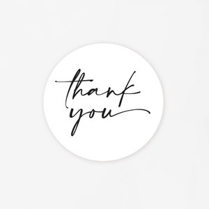 Thank you Aufkleber im Set | Runde Etiketten in Weiß 3cm 4cm | ideal für Dankeskarten, Danksagungen, Verpackungsdesign