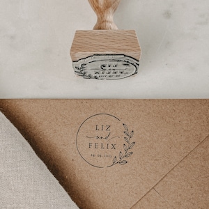 Personalized stamp Elin for the wedding 3 x 3 cm image 2