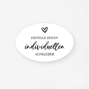 GLÄNZEND 63x42mm individuelle Aufkleber oval