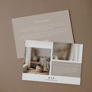 Individuelle Dankeskarten DIN A6 | Dankeskarte mit deinem Logo, Branding | ideal als Paketbeilage für Bestellungen, Flyer, Small Business