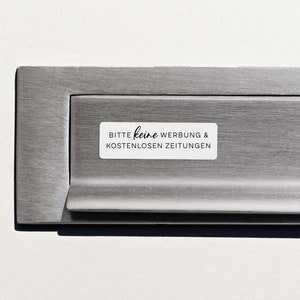 Keine Werbung & keine kostenlosen Zeitungen Aufkleber 4er Set Weiß | Wetterfest und UV-beständig | ideal für die schmale Briefkastenklappe