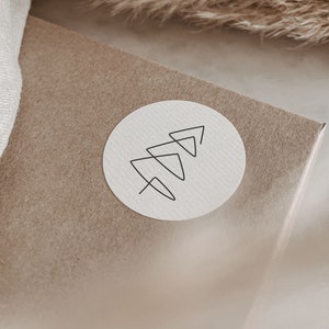 Aufkleber mit Tannen-Motiv No.1 im Set | 4 cm Runde strukturierte Naturetiketten | Sticker ideal für Weihnachtsgeschenke Seidenpapier DIYs