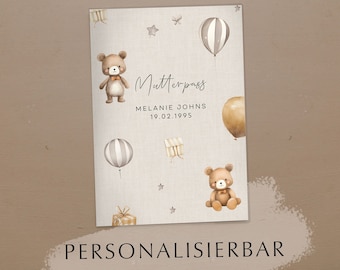 Mother's passport cover personalized Molly Beige