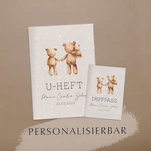 U-boekje en vaccinatiebewijs zwangerschapsboekje gepersonaliseerd in de set Ella Beige