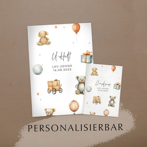 U-Heft und Impfpass Reisepass Hülle personalisiert im Set Lev No1