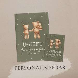 U-Heft und Impfpass Mutterpass Hülle personalisiert im Set Ella Olive
