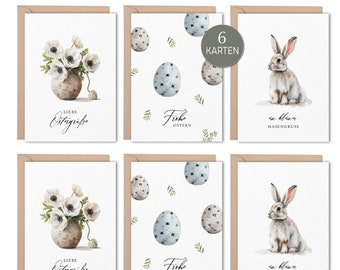 Easter card set in a set of 6