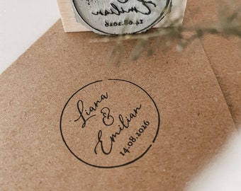 Personalisierter Stempel Alva zur Hochzeit 3x3cm