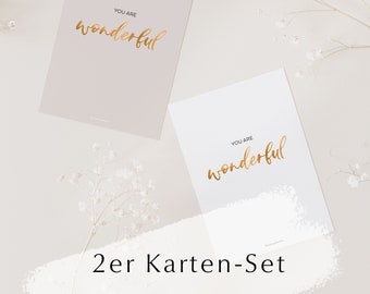 Kartenset You are wonderful im 2er Set