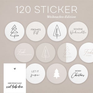 120 Sticker Weihnachten XL-Set mit 12 verschiedenen Motiven