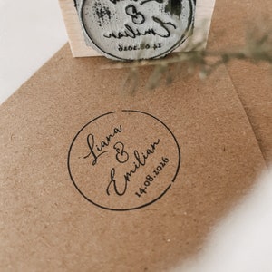Personalisierter Stempel Alva zur Hochzeit 3x3cm