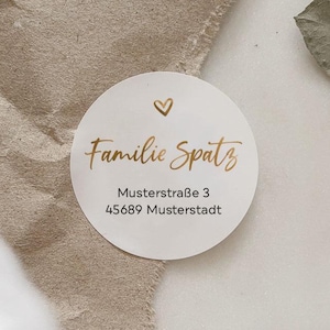 Adresstickers set van 24 Nr.1 | Ronde, veegvaste etiketten met eigen tekst, wit, D 4 cm | als afzender voor brieven, geschenken, souvenirs