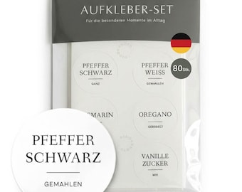 80 étiquettes à épices blanches n° 1 | Étiquettes rondes en aluminium de 3 cm pour pots à épices | Aspect haut de gamme, lavables, résistantes aux UV | NORDEULE