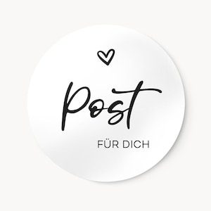 Post für Dich Aufkleber im Set | Runde Etiketten für stilvolle Briefpost | ideal als Verschlussetikett Verzierung von Geschenke, Postkarten