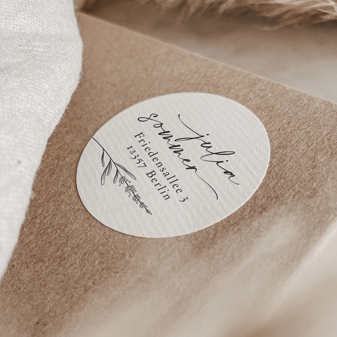 Maja Label Maja Address Labels, Set of 24 | Round, Smudge-proof Labels With Custom ...