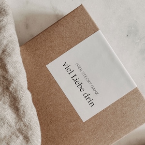 Aufkleber Viel Liebe | Verschlussetikett, Siegel für Verpackungen 6x8cm | ideal für Papiertüten, Versandtaschen, Briefe, Versandkartons