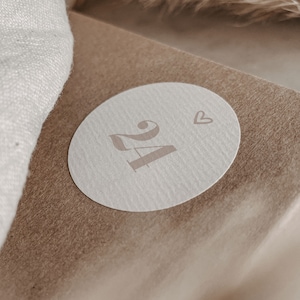 NATUR Zahlen Aufkleberset Beige