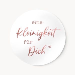 Aufkleber Eine Kleinigkeit für Dich im 20er Set | 4cm Runde Etiketten Altrose mit Herz | Sticker für Geschenkverpackung Mitbringsel Präsente