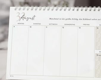 Weekly desk calendar 2027 | A5 landscape standing calendar | ideal for the home office, school, university, gift
