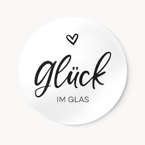 Stickerset Geluk in een Pot | Rond Zelfklevend Etiket 3 cm 4 cm Zwart-Wit Nr. 1 | Ideaal voor jam, weckpotten en bedankjes