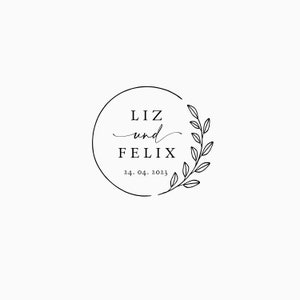 Personalisierter Stempel Elin zur Hochzeit 3x3cm Bild 6