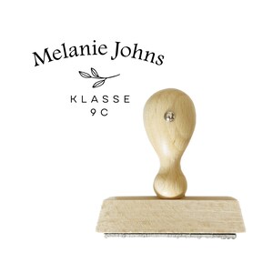 Stempel zur Schule | personalisiert mit Name Klasse 6x2cm | ideal als Geschenk zur Einschulung, Schule, Beschriftung von Schulmaterialien