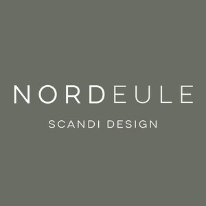 May include: White text on a dark green background reads "NORDEULE" and "SCANDI DESIGN".