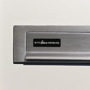 Keine Werbung Aufkleber im 4er Set | Wetterfest und UV-beständig | 6,8 x 2,1 cm Schwarz | ideal für die schmale Briefkastenklappe
