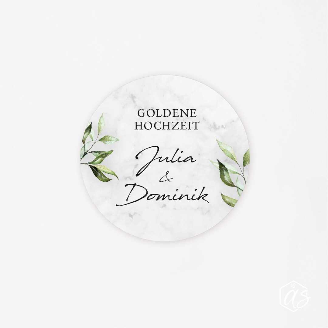MATT Golden Wedding Sticker Set Marble - Etsy