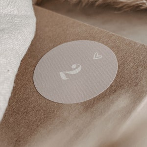 NATUR Zahlen Aufkleberset Beige