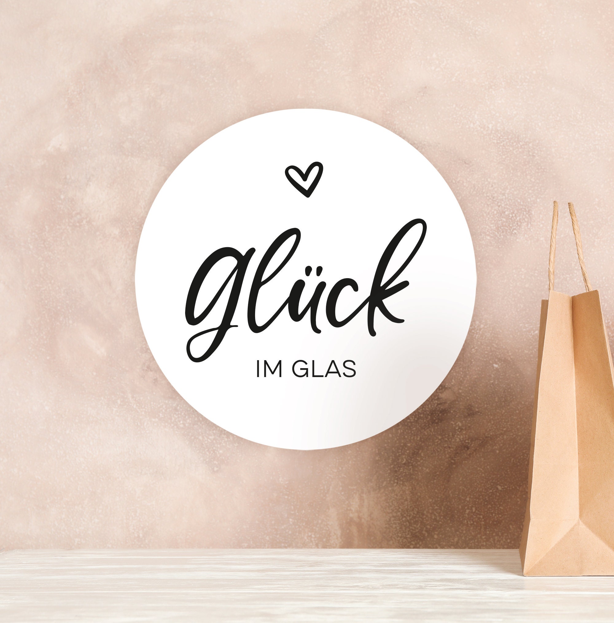 Glück im Glas Aufkleber Farbe Etsy