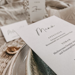 Menükarte Elin zur Hochzeit