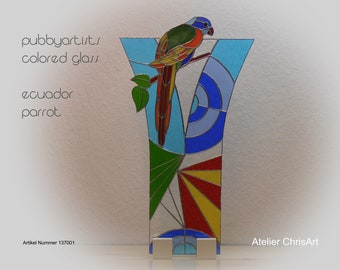 Glasstele "ecuador parrot"