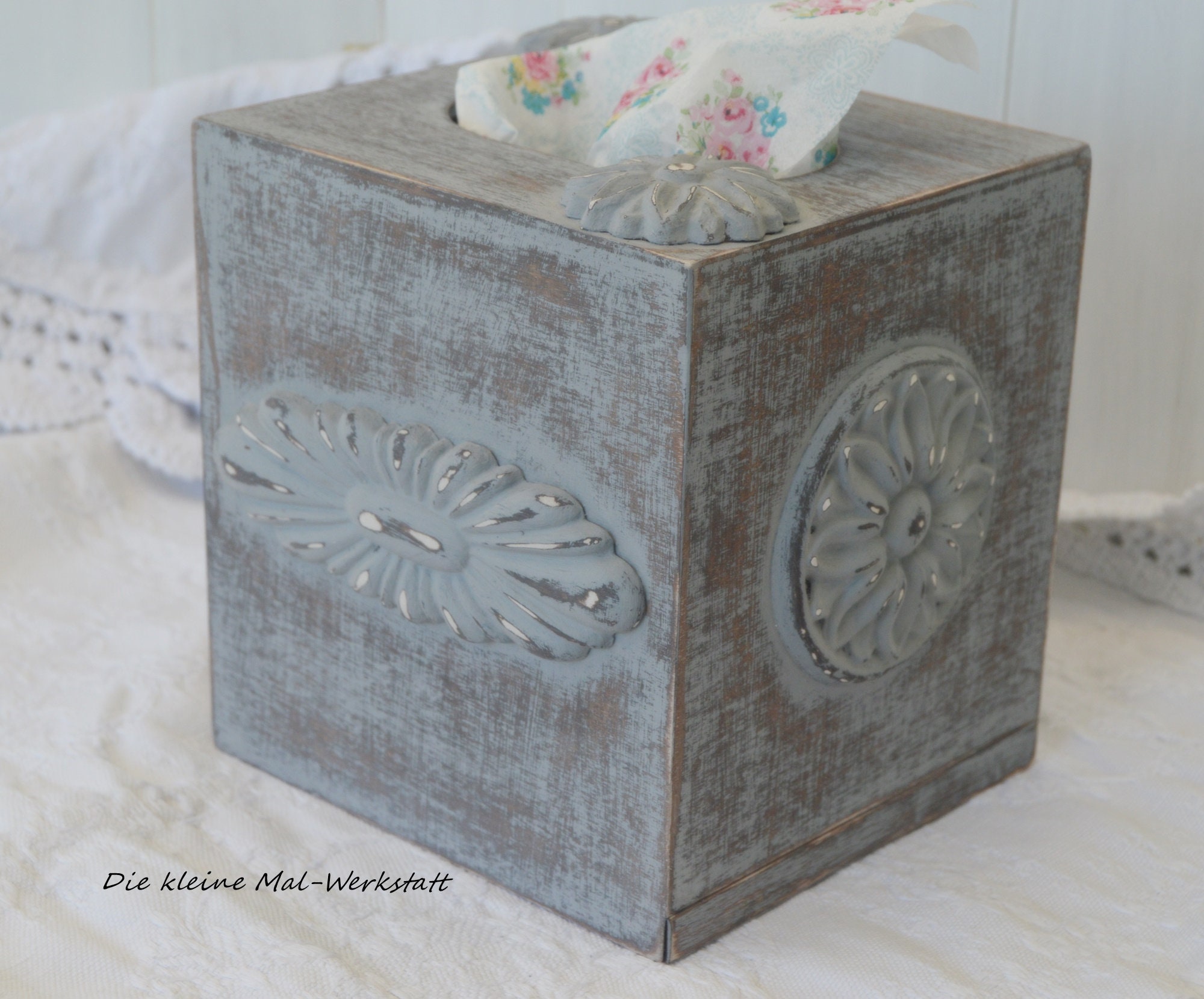 Caja alta para pañuelos o toallas cosméticas madera en mal | Etsy