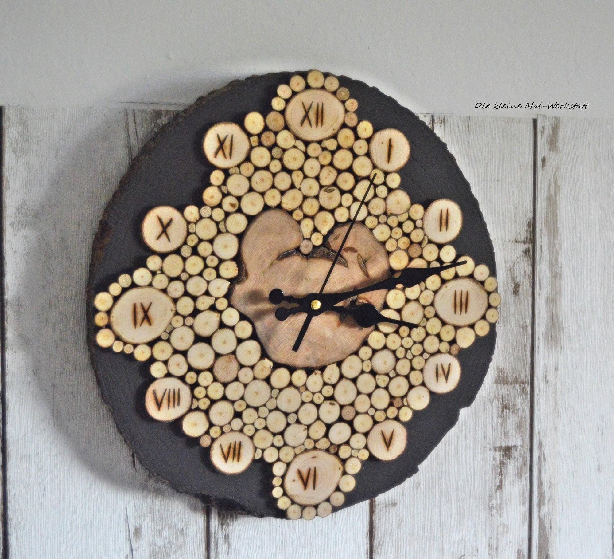 Wanduhr Selber Bauen Wanduhr Aus Holzscheibe Aus Holz Selber