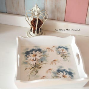small tray decorative tray white with flower motif