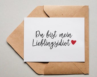 Postkarte Liebe /"Lieblingsgedanke/" Schöner Spruch