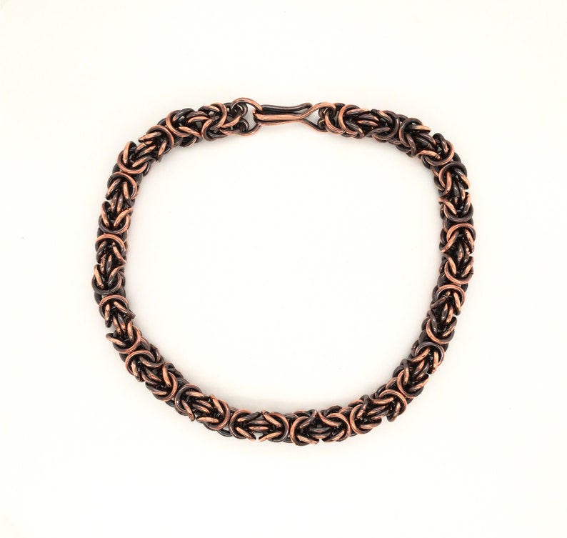 100% Copper Byzantine Chain Bracelet Adjustable length.