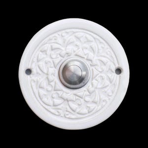 Handgefertigte Keramik-Klingelplatte – 11–12 cm – wetterfest & frostfest Maße? Siehe Beschreibung