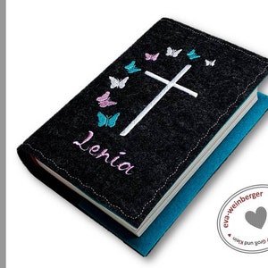 Cover for hymn book embroidered for new hymn book gift communion butterflies image 7