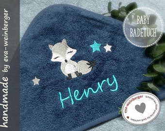 hooded towel baby gift babyparty babyshower baptism new born tractor personalized name
