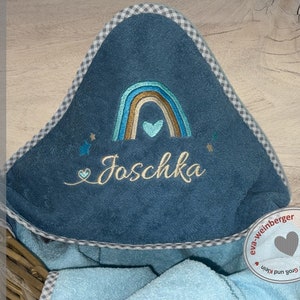 Kapuzenhandtuch mit Name Badetuch Baby Handtuch Babybadetuch personalisiert bestickt Mädchen Junge Strandtuch Geschenkidee Bild 9