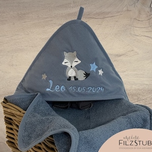 Kapuzenhandtuch mit Namen Babygeschenk Kapuzenbadetuch  Baby Handtuch Babybadetuch personalisiert bestickt Kapuzenhandtuch Mädchen Junge