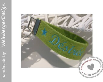 Keychain Made of Felt With Name Inside Fabric Customizable | Etsy