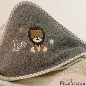 Kapuzenhandtuch mit Name Giraffe Babygeschenk Badetuch Handtuch Babybadetuch personalisiert bestickt Kapuzenhandtuch Geschenk Junge Mädchen Bild 15