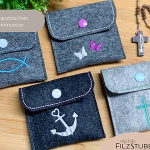 Personalisierbare Rosenkranztasche I Etui für Rosenkranz I Kommuniongeschenk I Geschenk zur Firmung I Rosenkranz-Täschchen Mädchen und Junge